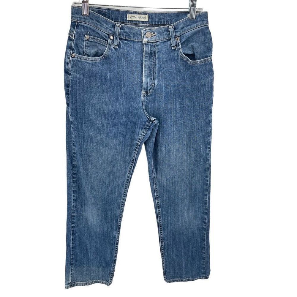 Riders Lee Womens Relaxed Jeans Denim Mid Rise Medium Wash Stretch Blue Size 6